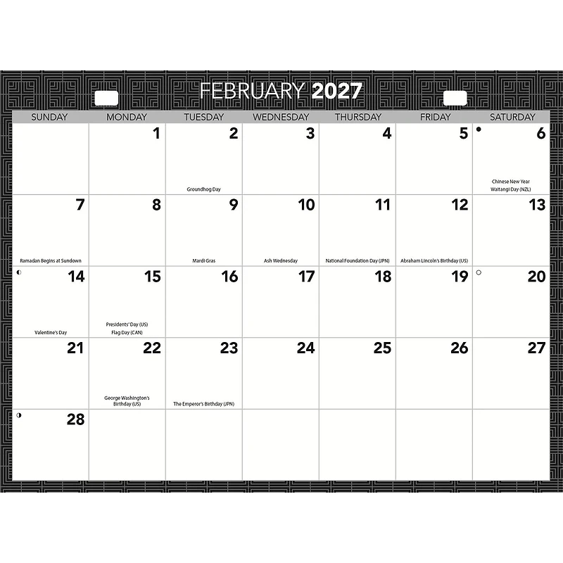 Office Tri-View 2027 Wall Calendar
