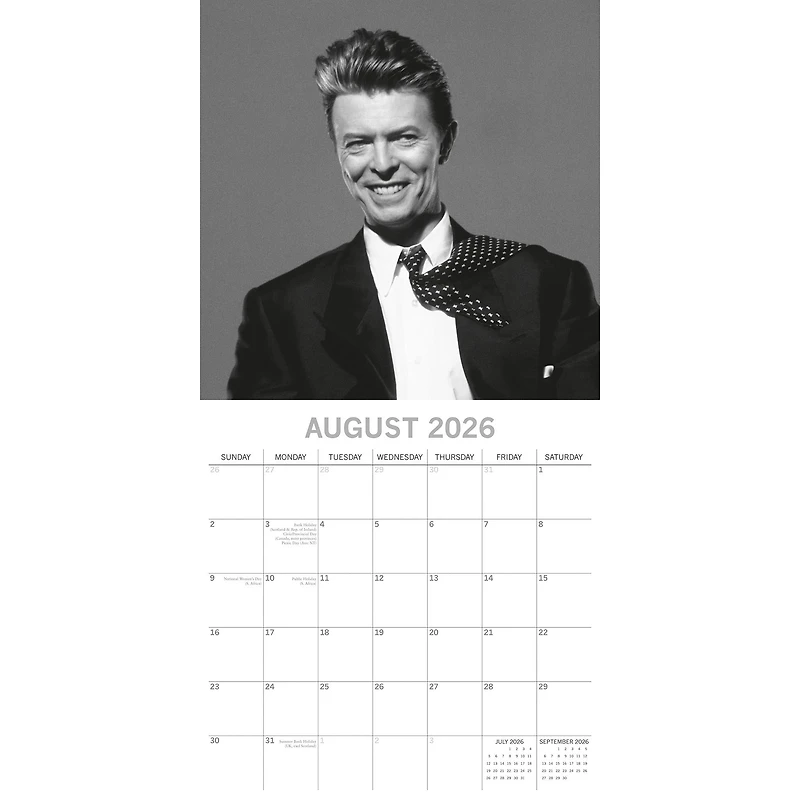 David Bowie 2026 Wall Calendar