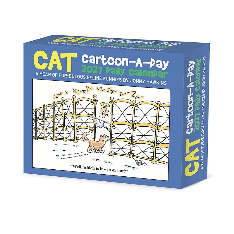 Cat Cartoon-A-Day by Jonny Hawkins 2027 Box Calendar