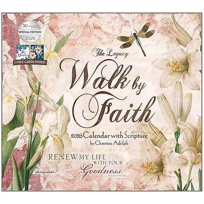 Walk By Faith 2026 Deluxe Special Edition Wall Calendar with Cards