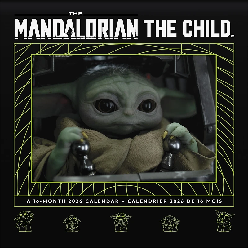 Star Wars Mandalorian Grogu Bilingual 2026 Mini Calendar