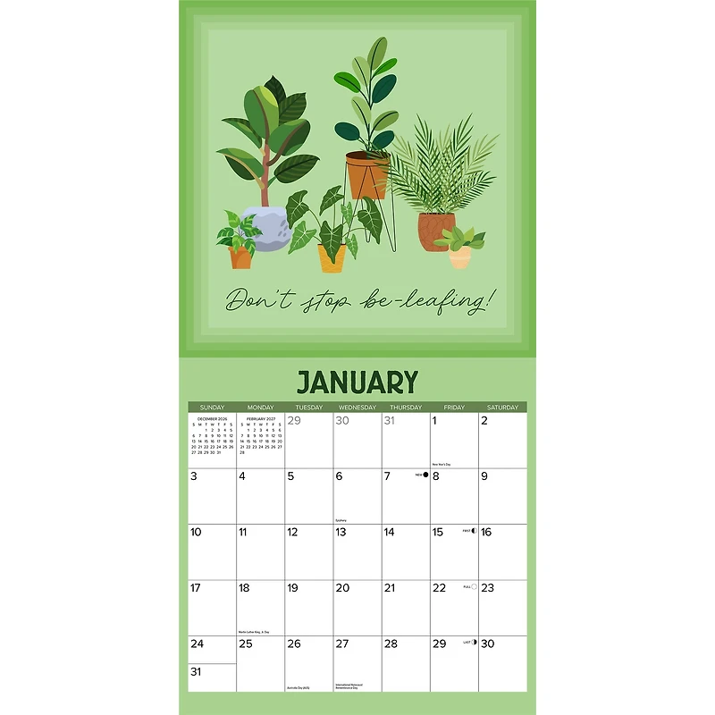 Plantrovert 2027 Wall Calendar