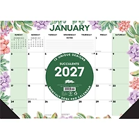 Succulents 2027 Small Desk Pad Calendar