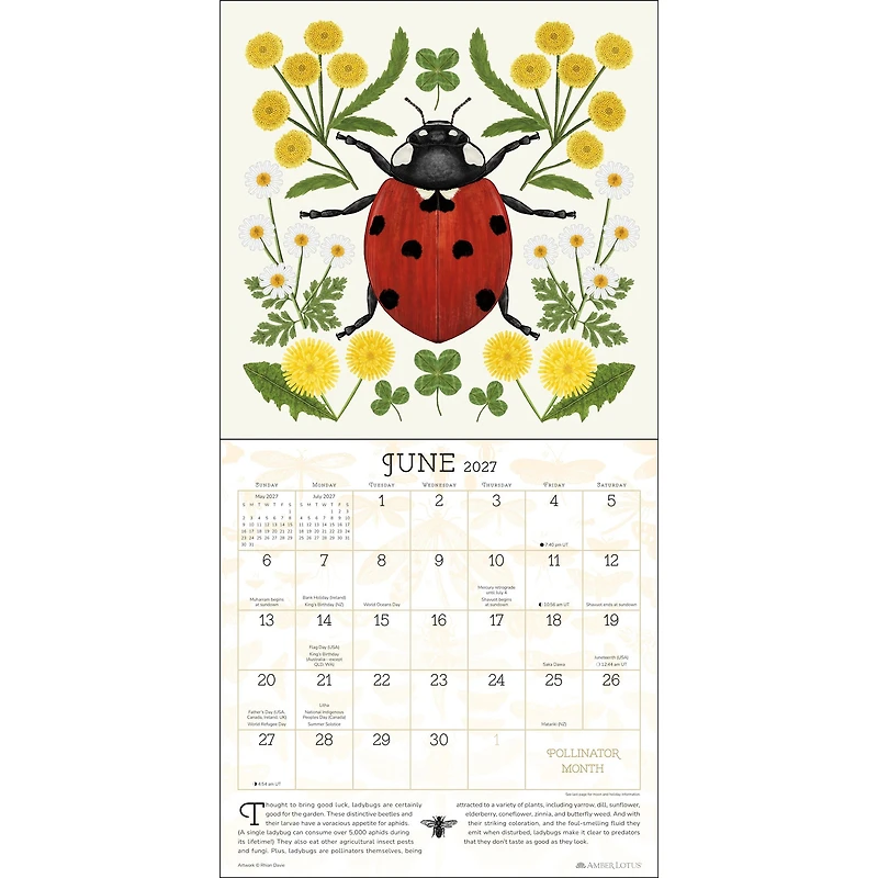 Praise for the Pollinators 2027 Wall Calendar - Online Only