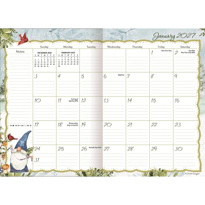 Gnome Sweet Gnome 2027 Monthly Pocket Planner