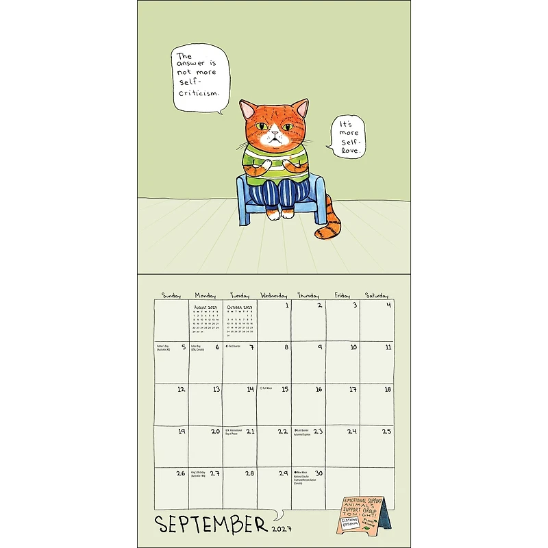 Emotional Support Animals 2027 Wall Calendar