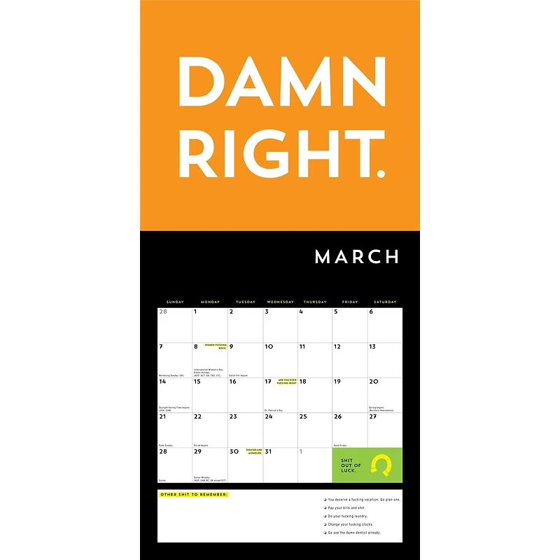 A Fucking Calendar 2027 Wall Calendar
