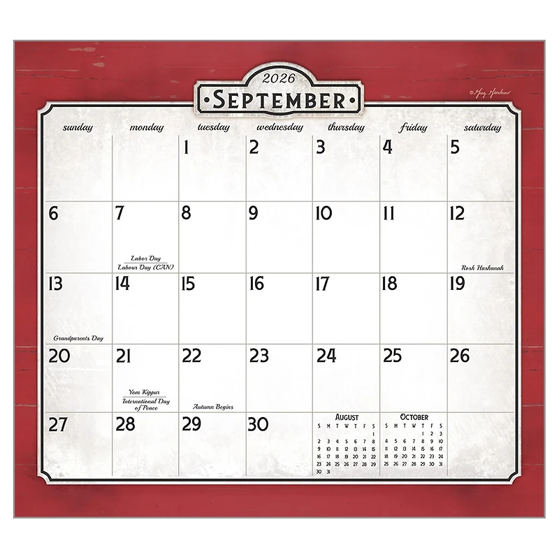 Nostalgic Main Street 2026 Deluxe Wall Calendar - Online Only