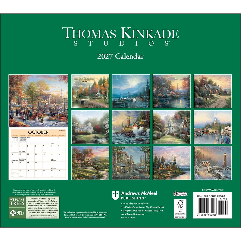 Thomas Kinkade Studios 2027 Wall Calendar
