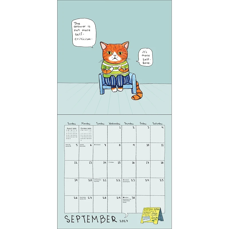 Emotional Support Animals 2027 Wall Calendar