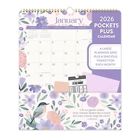 Birds and Blooms Pockets Plus 2026 Wall Calendar
