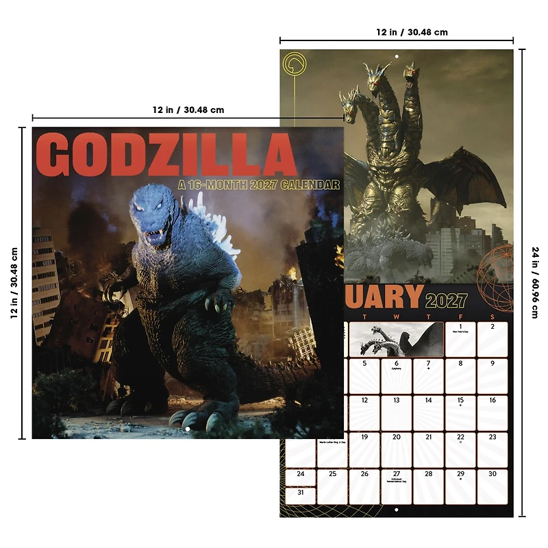 Godzilla Classic 2027 Exclusive Wall Calendar with Print - Online Only