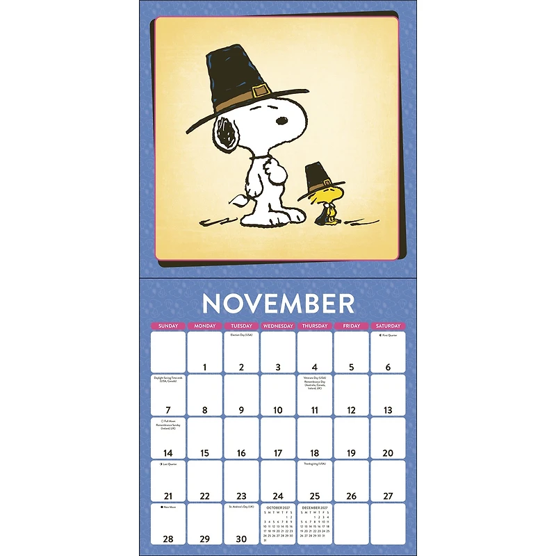 Peanuts®: Snoopy With Notecards 2027 Wall Calendar