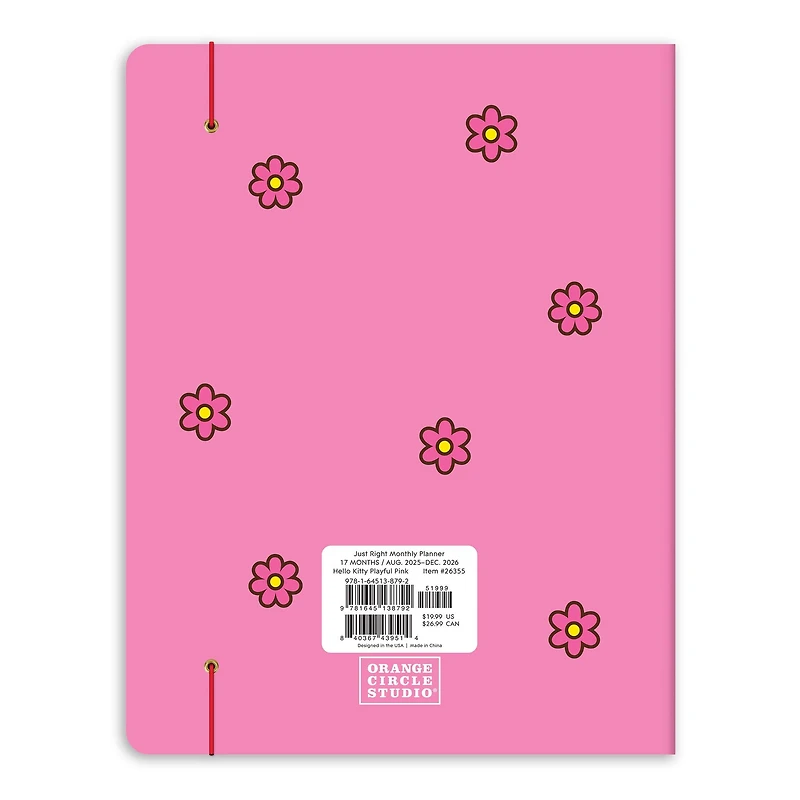 Hello Kitty Playful Pink Just Right 2025-2026 Monthly Planner Calendar - Online Only