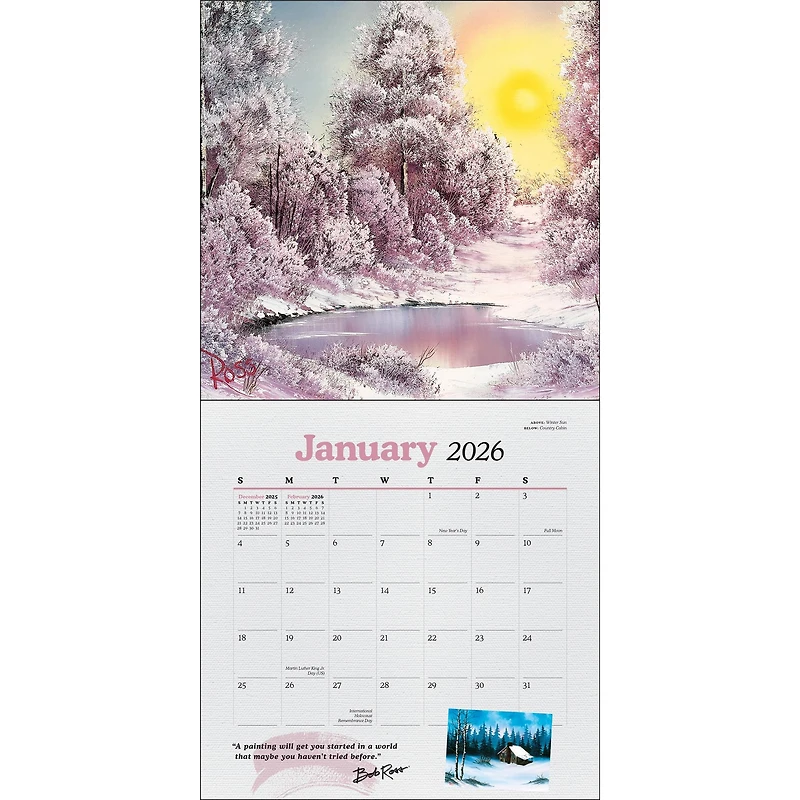 Bob Ross 2026 Wall Calendar