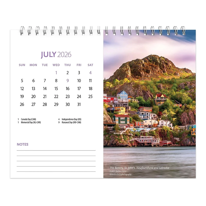 Canadian Geographic Scenic Double View 2026 Easel Calendar