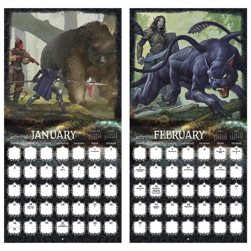 Dungeons and Dragons Classic 2027 Wall Calendar - Online Only