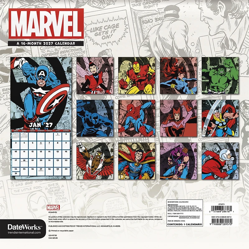 Marvel Comics 2027 Wall Calendar