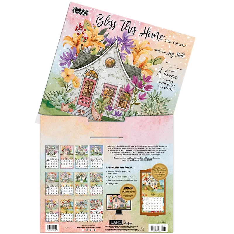 Bless This Home 2026 Deluxe Wall Calendar - Online Only