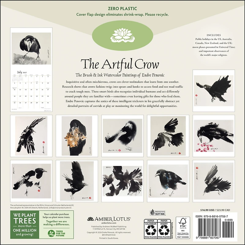 The Artful Crow 2027 Wall Calendar - Online Only