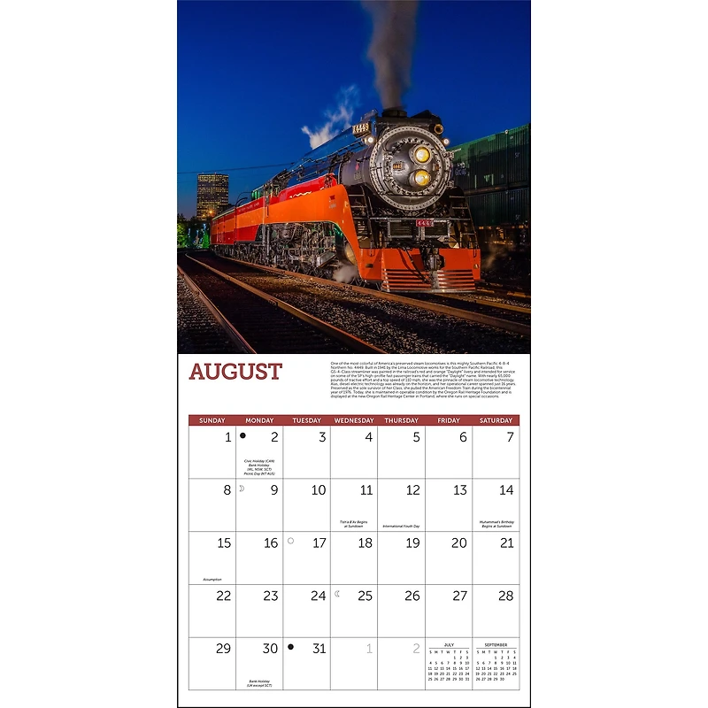 Steam Trains 2027 Wall Calendar
