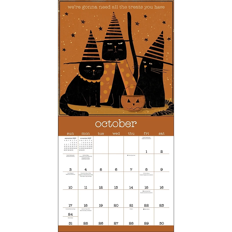 A Year of Snarky Cats 2027 Wall Calendar