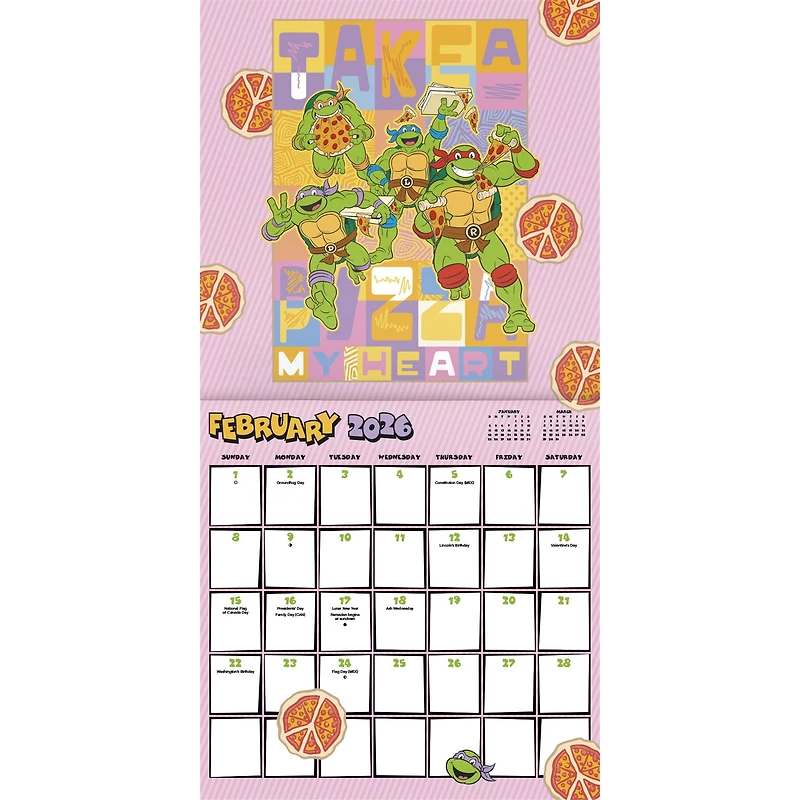 Teenage Mutant Ninja Turtles 2026 Wall Calendar