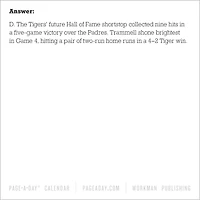 Year Of Baseball Trivia 2026 Box Calendar