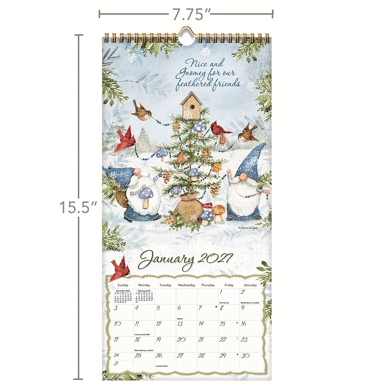 Gnome Sweet Gnome 2027 Slim Calendar