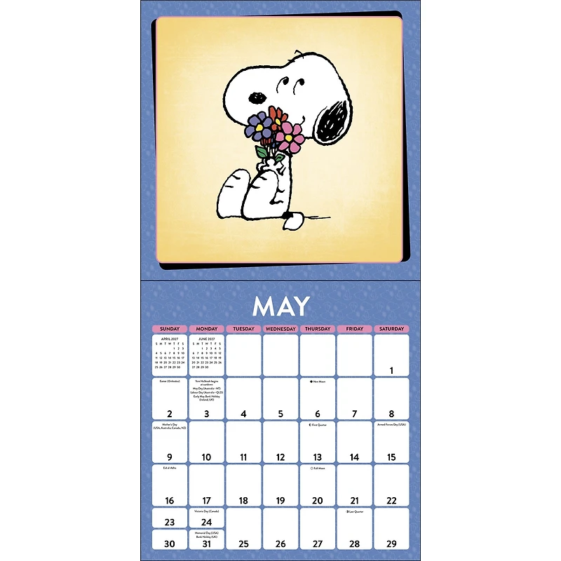 Peanuts®: Snoopy With Notecards 2027 Wall Calendar