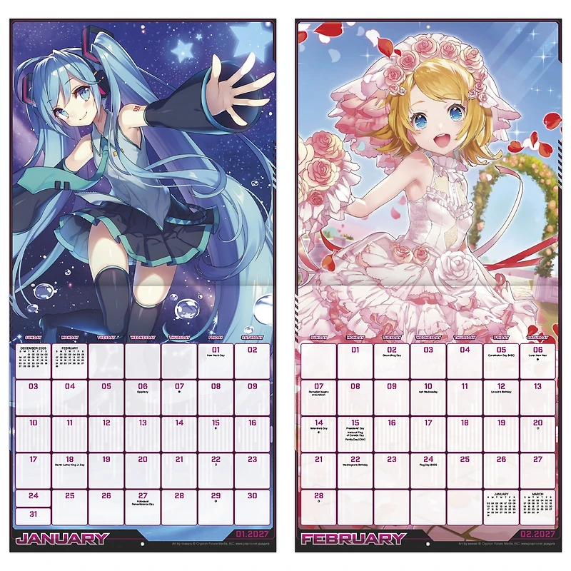 Hatsune Miku 2027 Wall Calendar