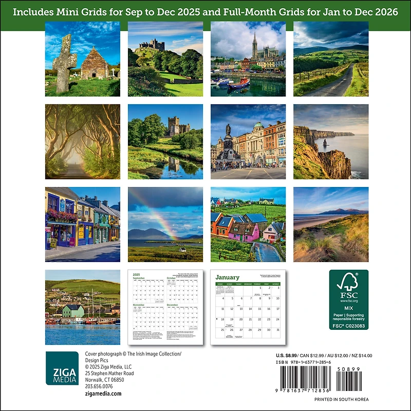 Ireland 2026 Mini Calendar