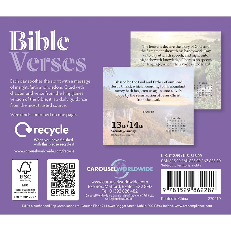 Bible Verses 2027 Box Calendar