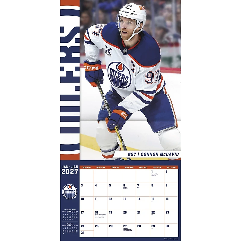 NHL Edmonton Oilers 2027 Wall Calendar