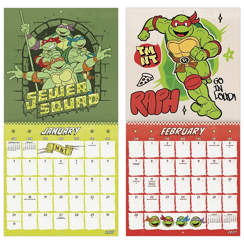 Teenage Mutant Ninja Turtles 2027 Wall Calendar