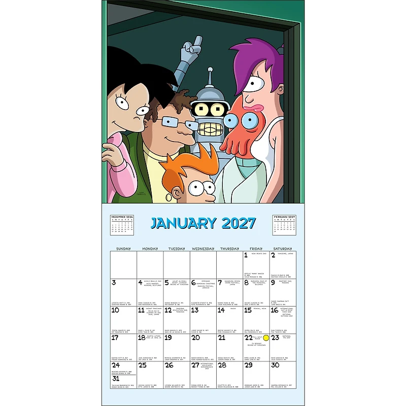 Futurama 2027 Wall Calendar
