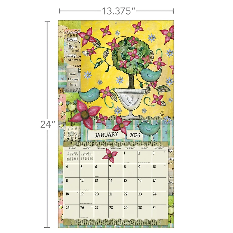 Color My World 2026 Deluxe Wall Calendar