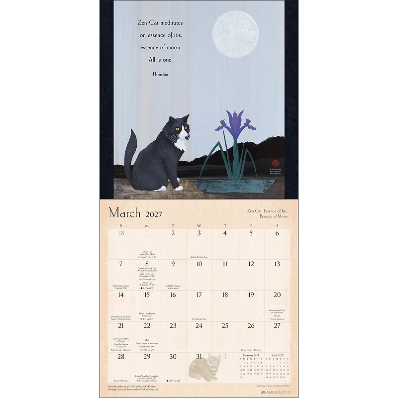 Zen Cat 2027 Wall Calendar - Online Only