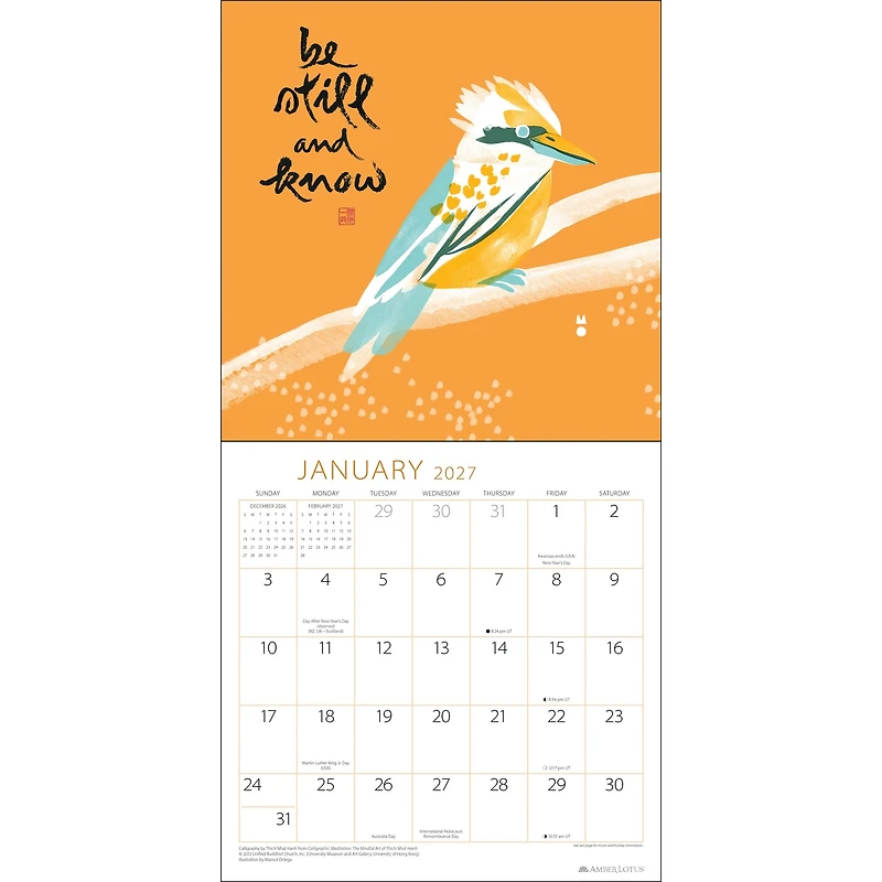 Thich Nhat Hanh 2027 Wall Calendar