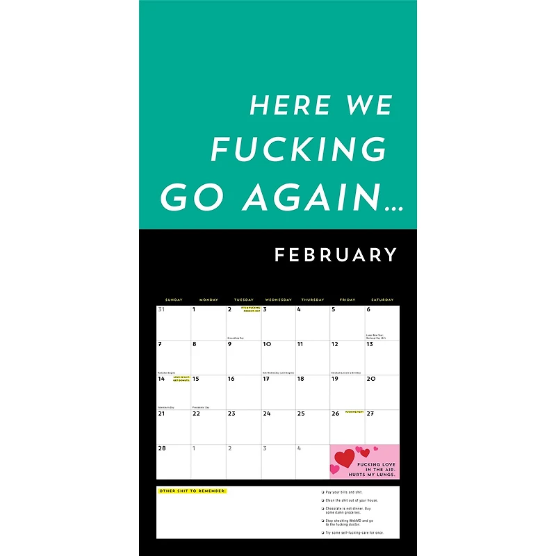 A Fucking Calendar 2027 Wall Calendar
