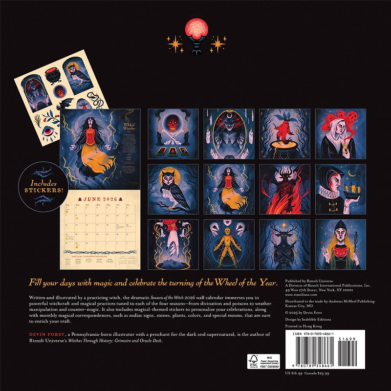 Seasons Of The Witch 2026 Wall Calendar