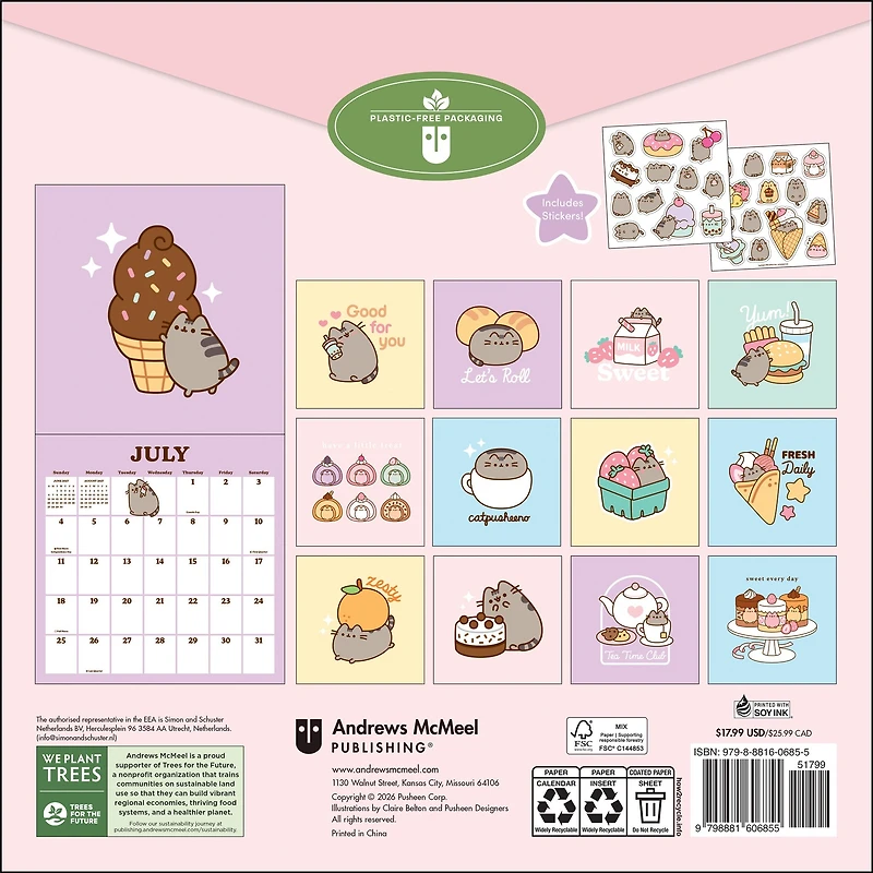 Pusheen 2027 Wall Calendar