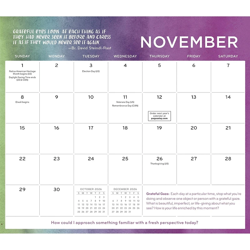 Everyday Gratitude 2026 Mini Magnetic Calendar - Online Only