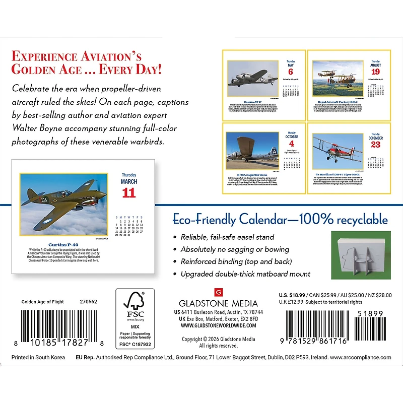 Golden Age of Flight 2027 Box Calendar
