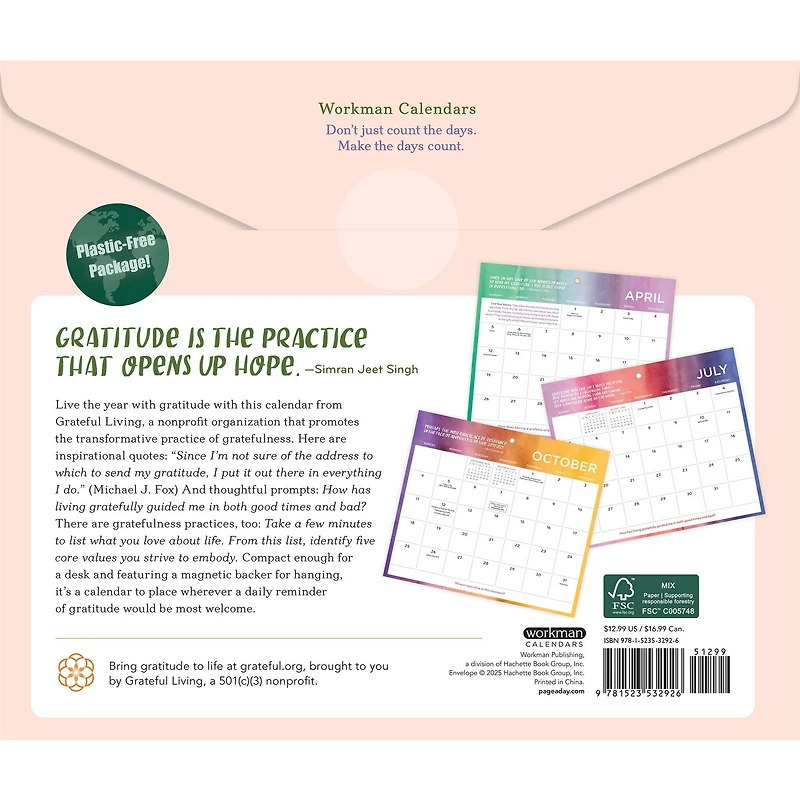 Everyday Gratitude 2026 Mini Magnetic Calendar - Online Only