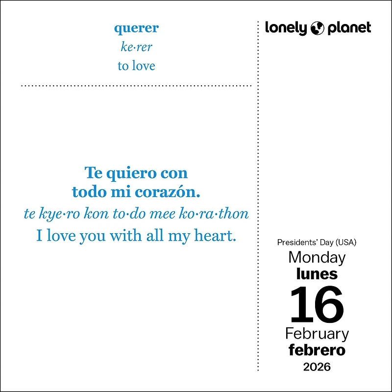 Lonely Planet: Spanish Phrasebook 2026 Box Calendar - Online Only