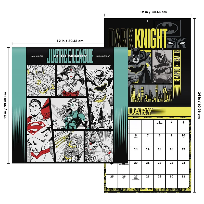 The Justice League Classic 2026 Wall Calendar