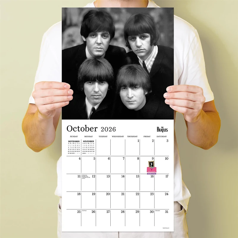 The Beatles Black and White 2026 Wall Calendar - Online Only