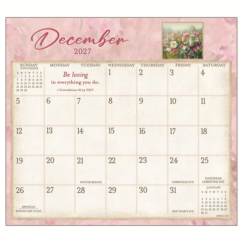 Tranquility 2027 Mini Magnetic Calendar