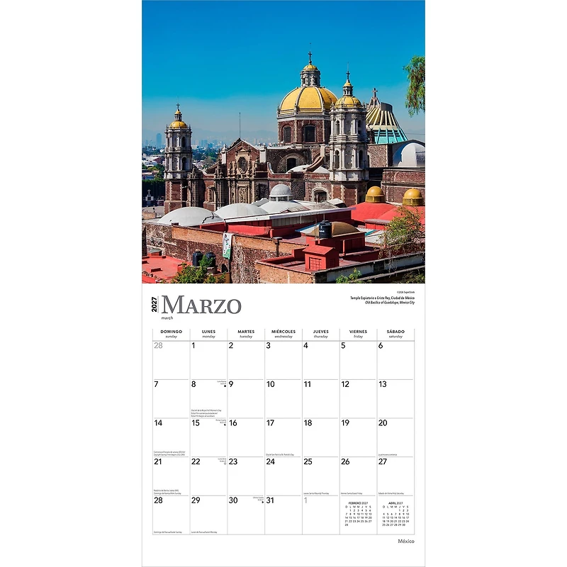 Mexico 2027 Wall Calendar